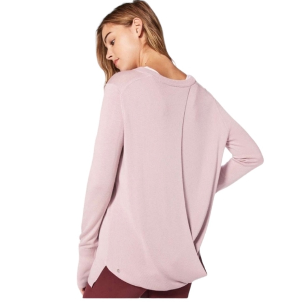 LULULEMON Porcelain Pink Bring It Backbend Cashmere Blend Sweater S